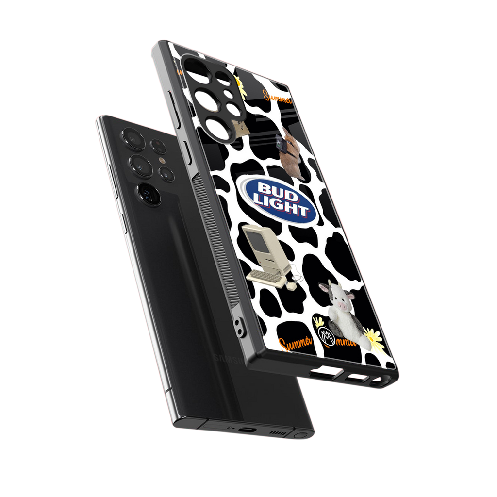 moo moo summer vibes back phone cover | glass case for samsung galaxy s23 ultra