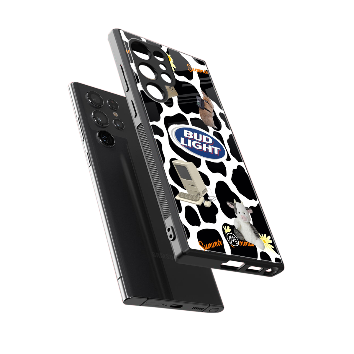 moo moo summer vibes back phone cover | glass case for samsung galaxy s23 ultra