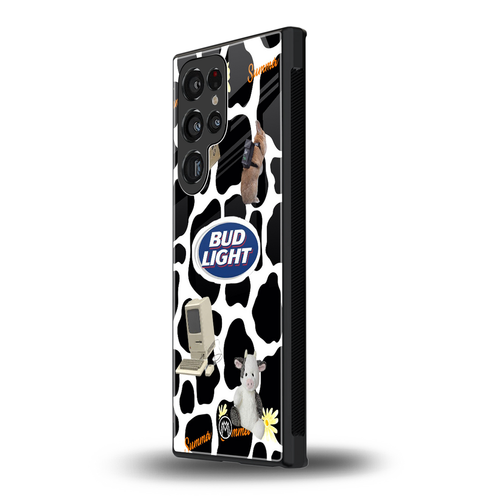 moo moo summer vibes back phone cover | glass case for samsung galaxy s23 ultra