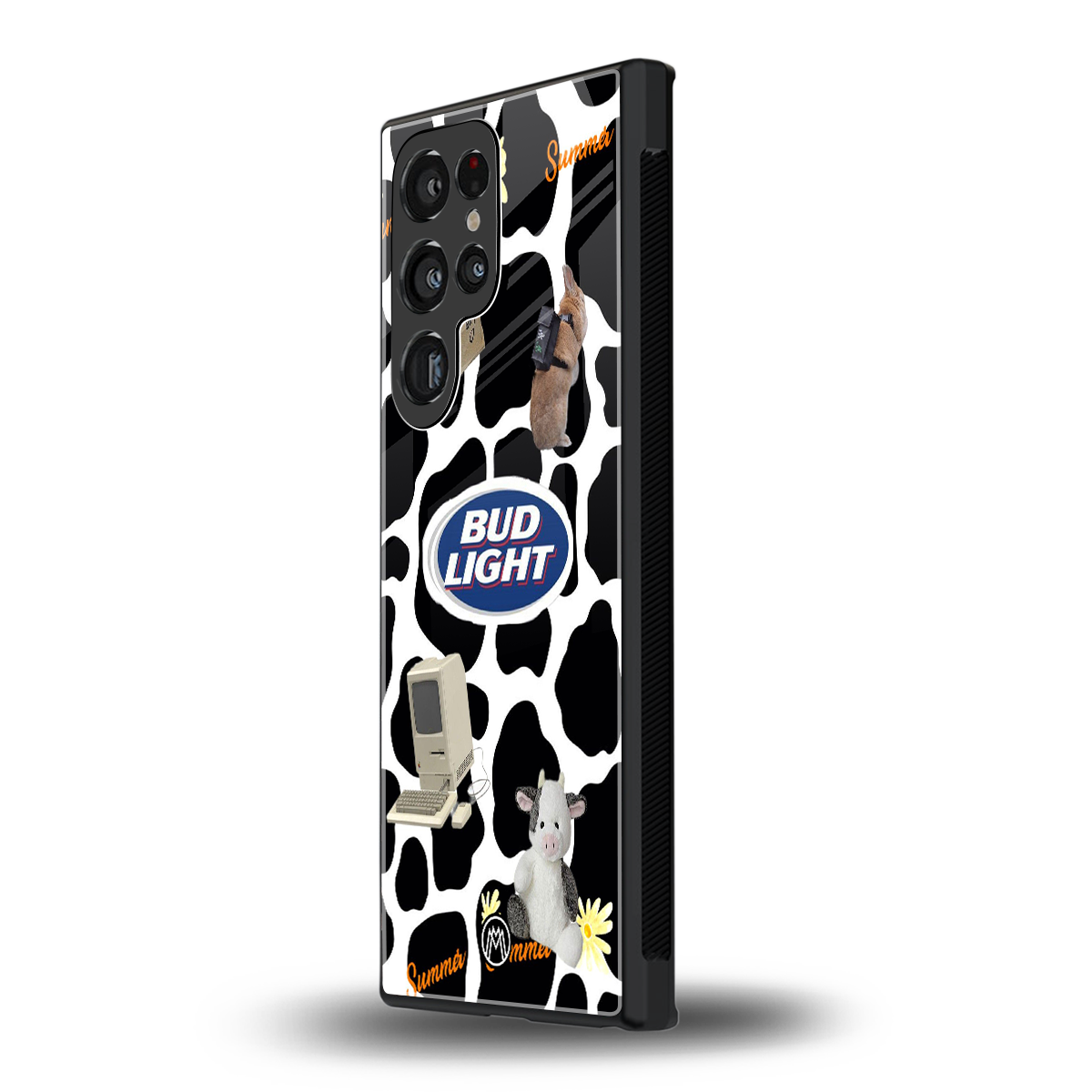 moo moo summer vibes back phone cover | glass case for samsung galaxy s23 ultra