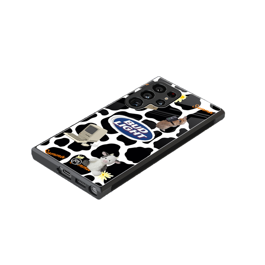 moo moo summer vibes back phone cover | glass case for samsung galaxy s23 ultra