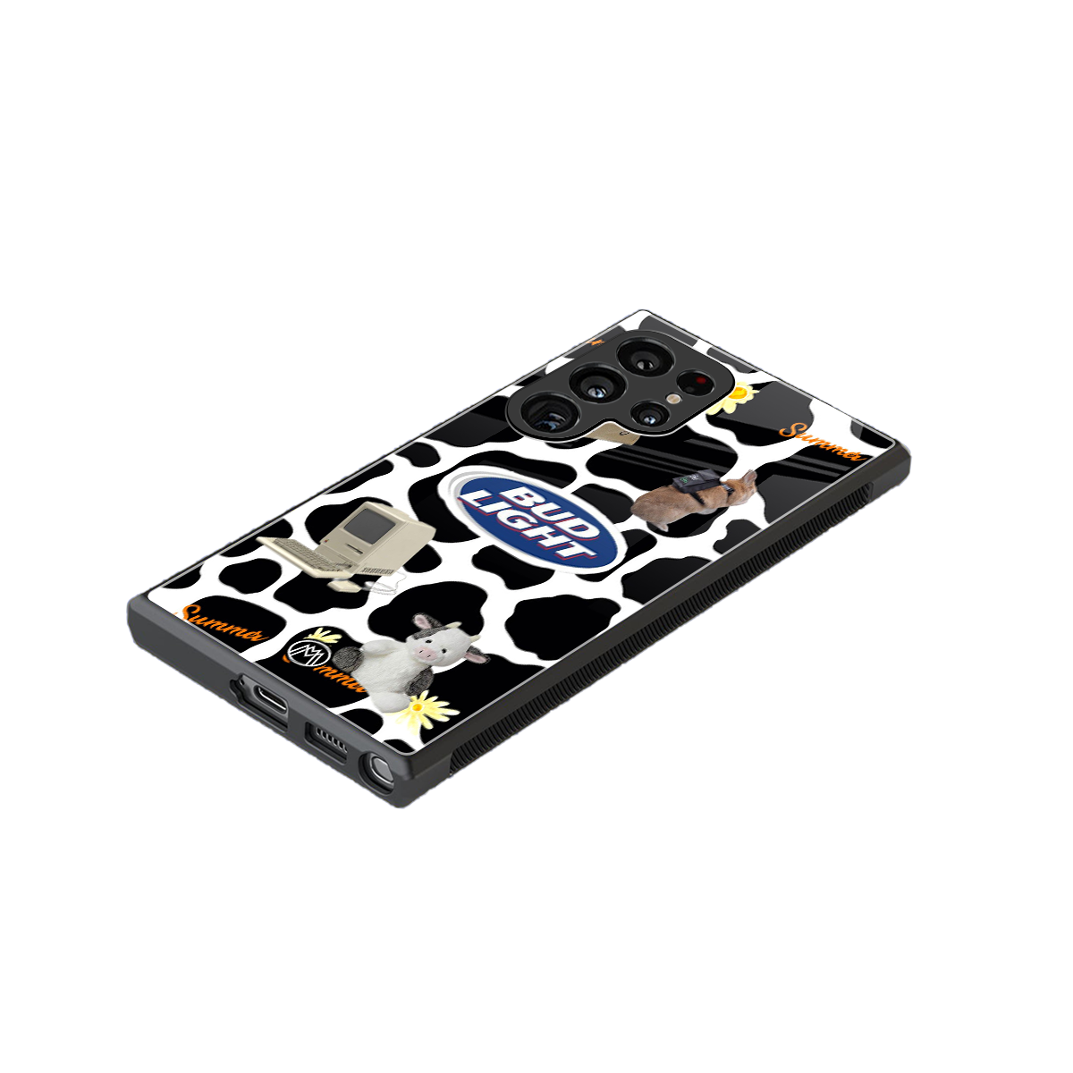 moo moo summer vibes back phone cover | glass case for samsung galaxy s23 ultra