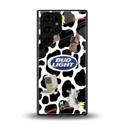 moo moo summer vibes back phone cover | glass case for samsung galaxy s25 ultra