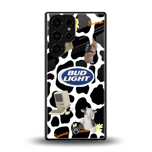 moo moo summer vibes back phone cover | glass case for samsung galaxy s25 ultra
