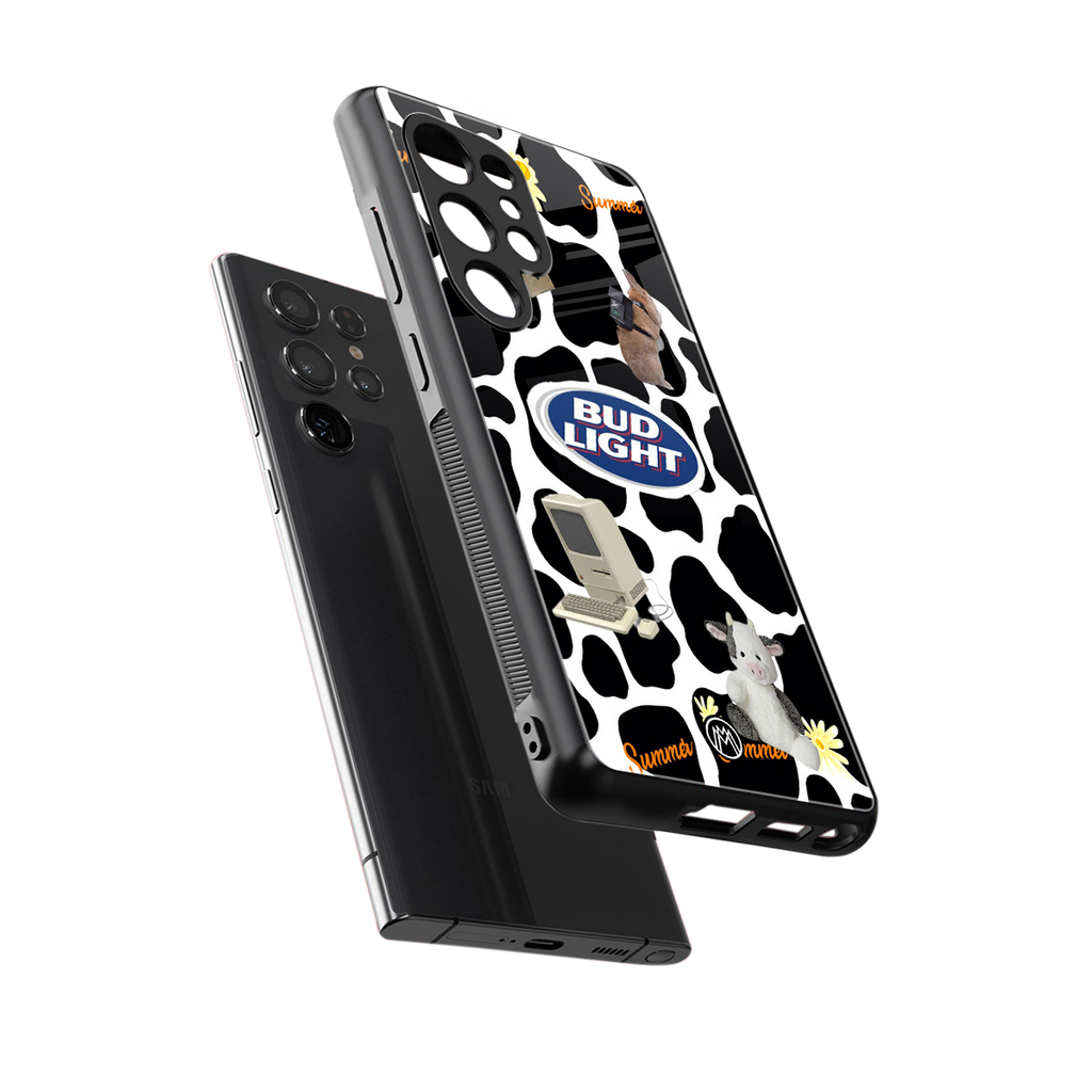 moo moo summer vibes back phone cover | glass case for samsung galaxy s25 ultra