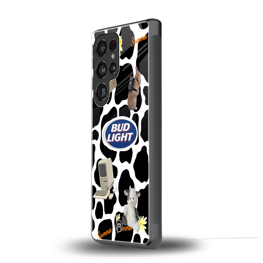 moo moo summer vibes back phone cover | glass case for samsung galaxy s25 ultra