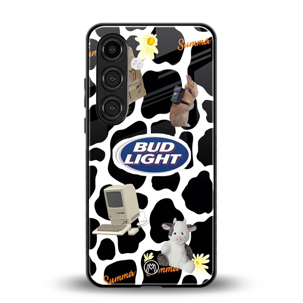 moo moo summer vibes back phone cover | glass case for samsung galaxy s24