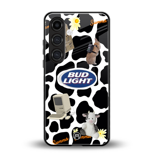 moo moo summer vibes back phone cover | glass case for samsung galaxy s23 plus