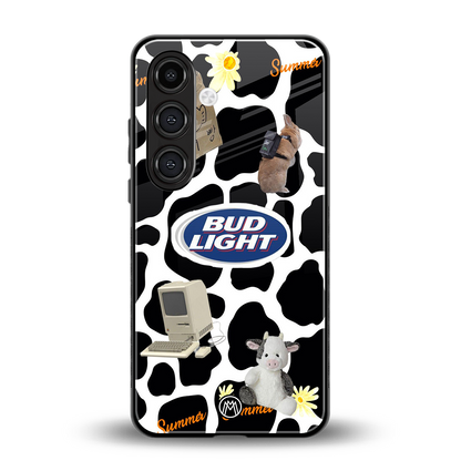 moo moo summer vibes back phone cover | glass case for samsung galaxy s24 plus