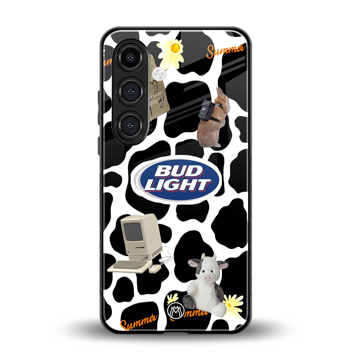 moo moo summer vibes back phone cover | glass case for samsung galaxy s25