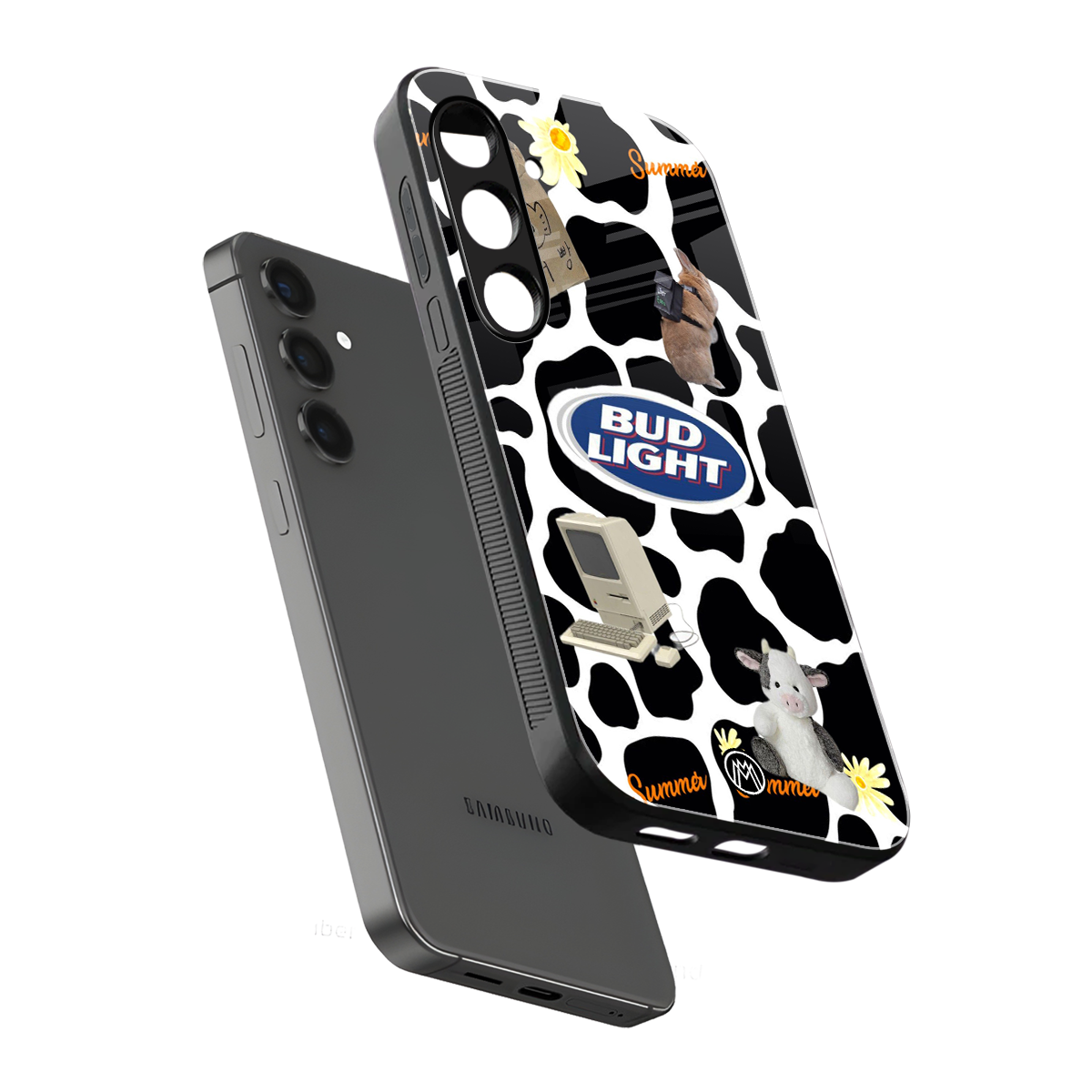 moo moo summer vibes back phone cover | glass case for samsung galaxy s24 plus