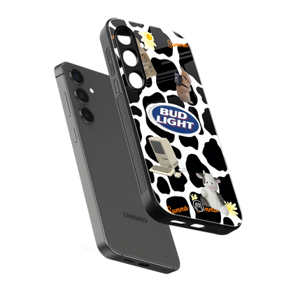 moo moo summer vibes back phone cover | glass case for samsung galaxy s24 plus