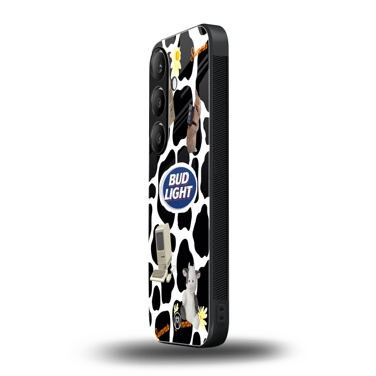 moo moo summer vibes back phone cover | glass case for samsung galaxy s25 plus