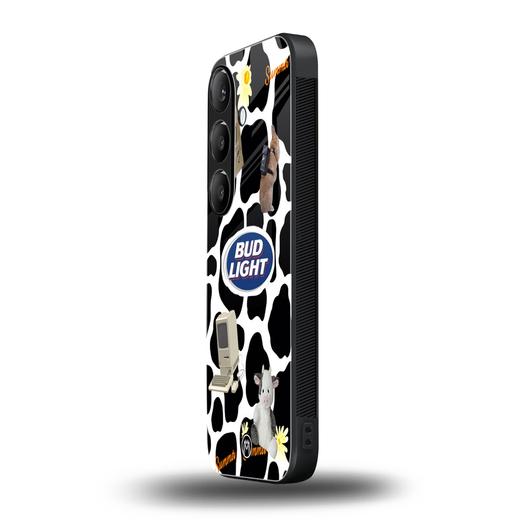moo moo summer vibes back phone cover | glass case for samsung galaxy s24 plus