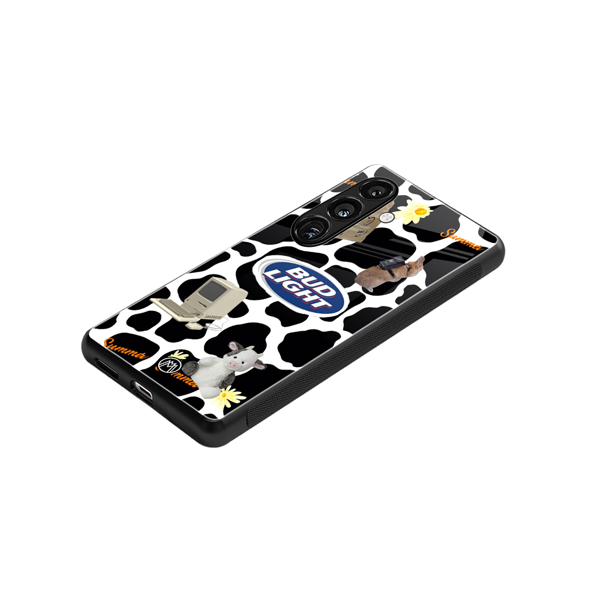 moo moo summer vibes back phone cover | glass case for samsung galaxy s24 fe