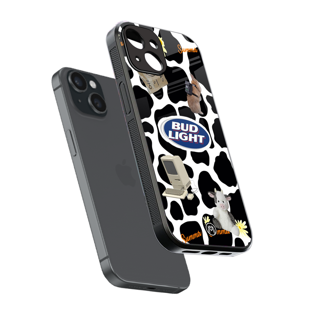moo moo summer vibes back phone cover | glass case for iphone 14