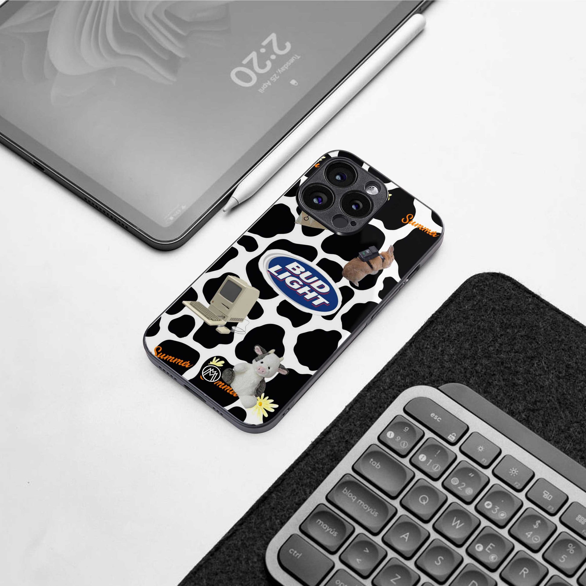 moo moo summer vibes back phone cover | glass case for samsung galaxy s24 ultra