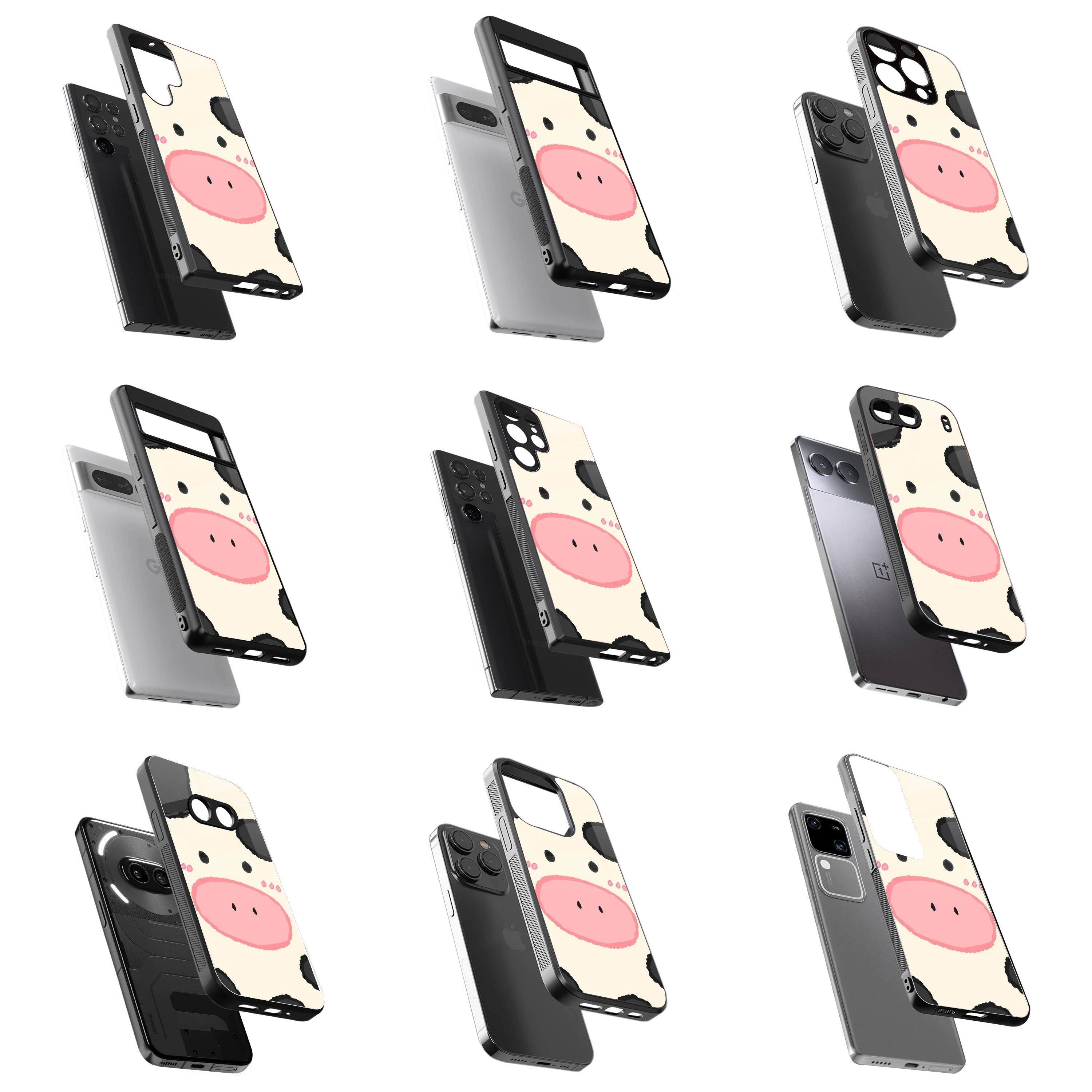 Durable Glass Back Mobile Case for iPhone, Samsung, OnePlus, Google Pixel, Redmi, Vivo, Oppo