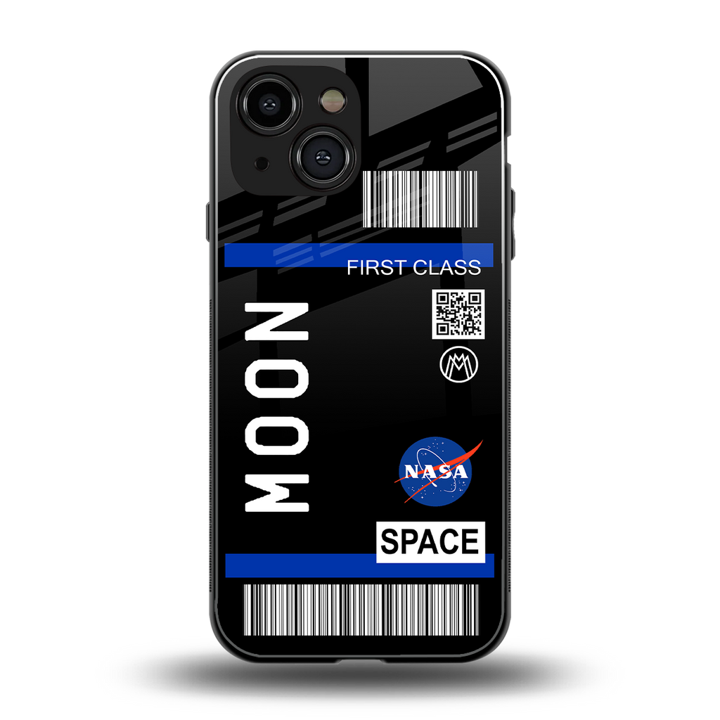 moon boarding pass back phone cover | glass case for iphone 13 mini