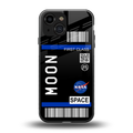 moon boarding pass back phone cover | glass case for iphone 13 mini