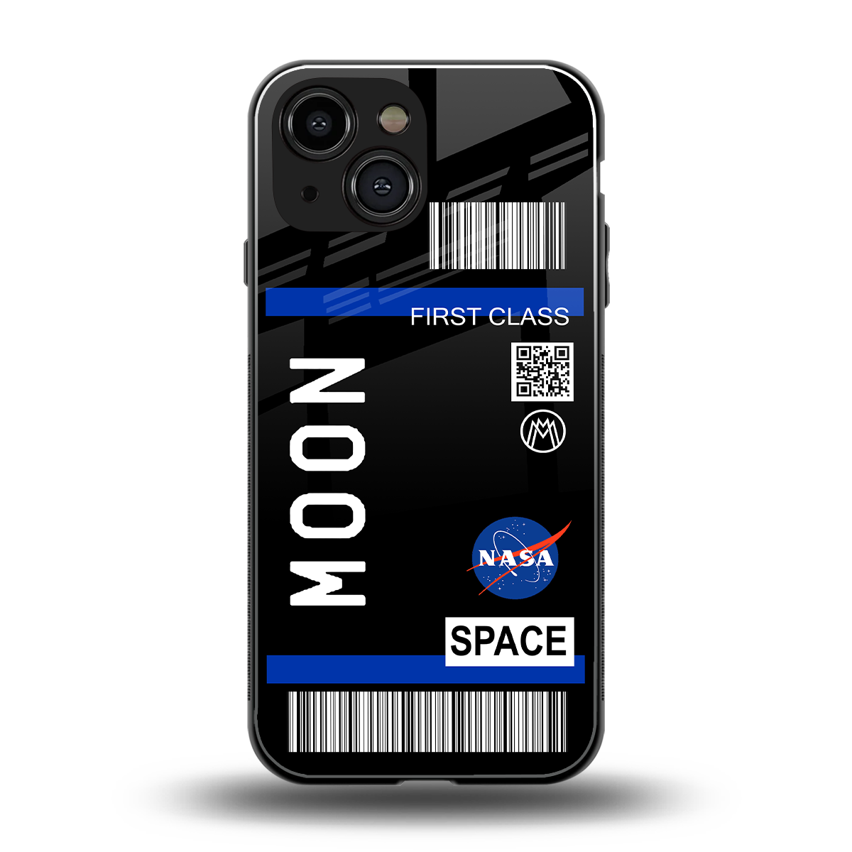 moon boarding pass back phone cover | glass case for iphone 13 mini