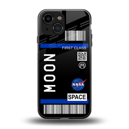 moon boarding pass back phone cover | glass case for iphone 13 mini