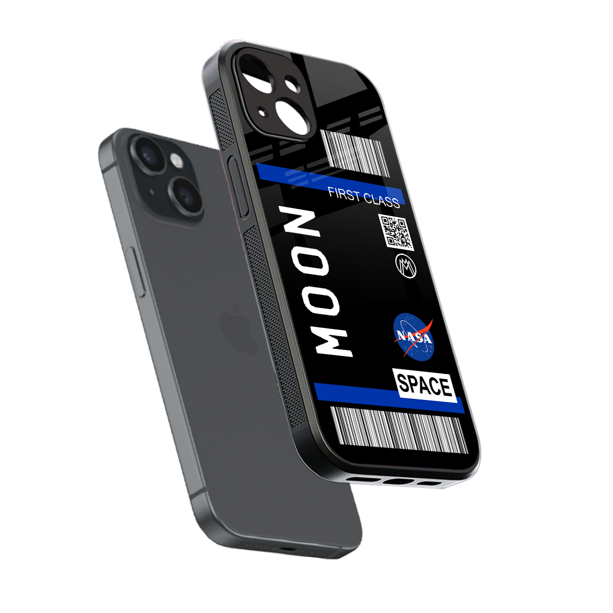 moon boarding pass back phone cover | glass case for iphone 13 mini