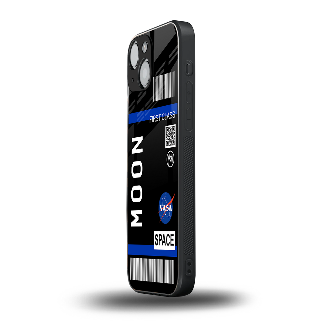 moon boarding pass back phone cover | glass case for iphone 13 mini
