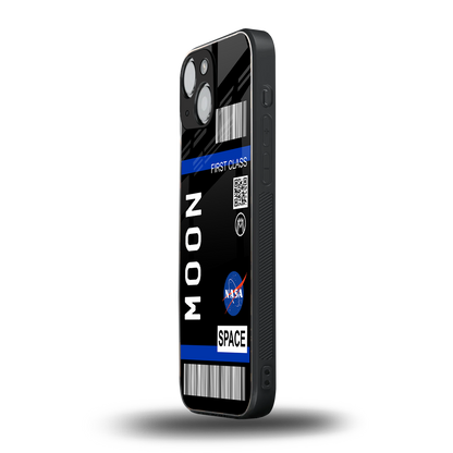 moon boarding pass back phone cover | glass case for iphone 13 mini