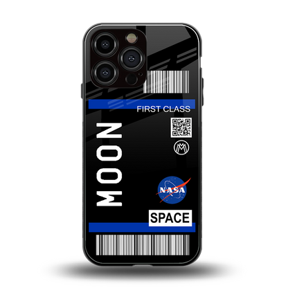 moon boarding pass back phone cover | glass case for iphone 13 pro max