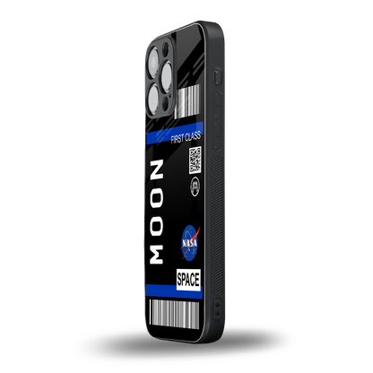 moon boarding pass back phone cover | glass case for iphone 13 pro max
