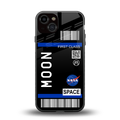 moon boarding pass back phone cover | glass case for iphone 13