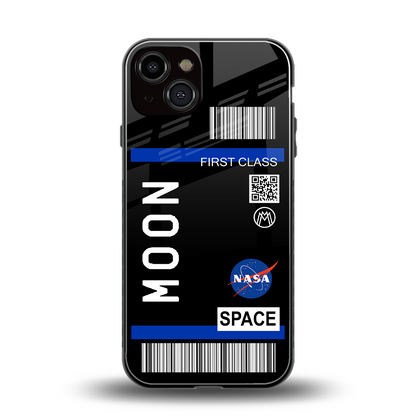 moon boarding pass back phone cover | glass case for iphone 13