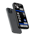 moon boarding pass back phone cover | glass case for iphone 13