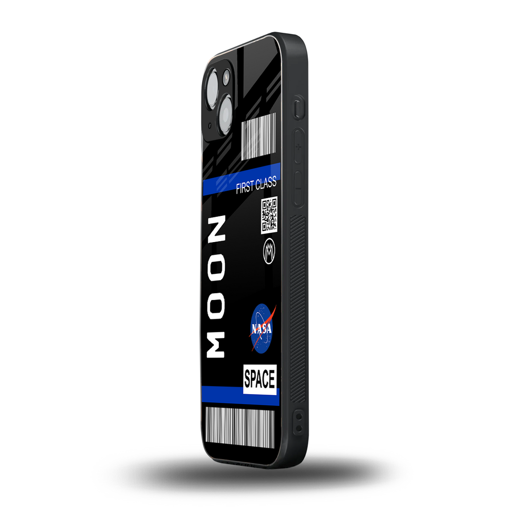 moon boarding pass back phone cover | glass case for iphone 13