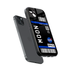 moon boarding pass back phone cover | glass case for iphone 15 plus