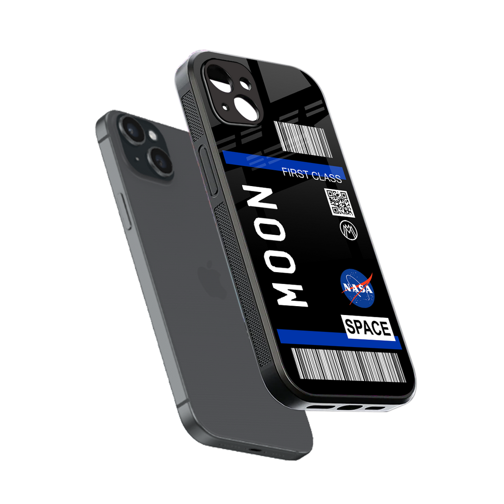 moon boarding pass back phone cover | glass case for iphone 14 plus