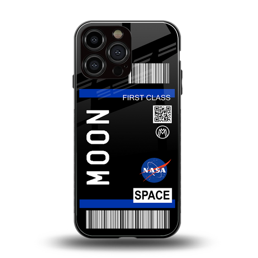 moon boarding pass back phone cover | glass case for iphone 15 pro max