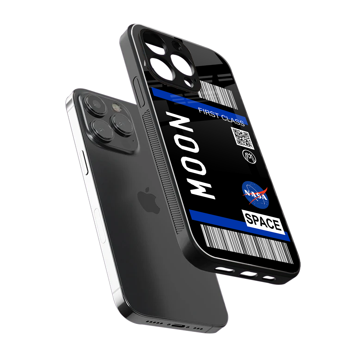 moon boarding pass back phone cover | glass case for iphone 15 pro max