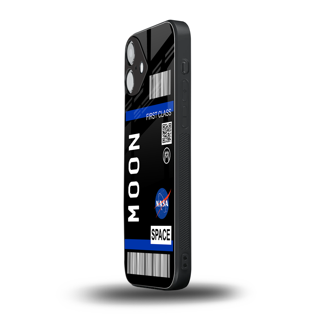 moon boarding pass back phone cover | glass case for iphone 16 plus