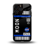 moon boarding pass back phone cover | glass case for iphone 16 pro max