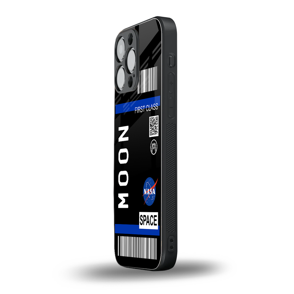 moon boarding pass back phone cover | glass case for iphone 16 pro max