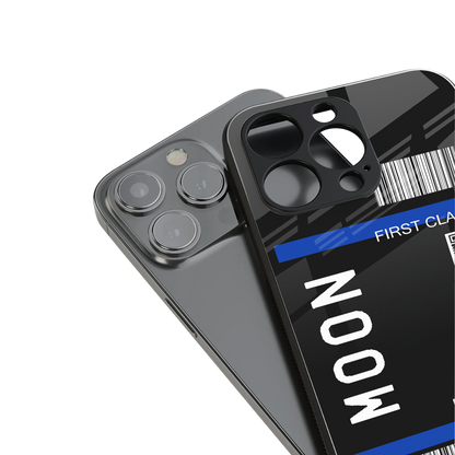 moon boarding pass back phone cover | glass case for iphone 13 mini