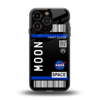 moon boarding pass back phone cover | glass case for iphone 16 pro