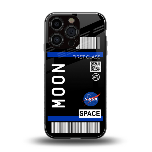 moon boarding pass back phone cover | glass case for iphone 16 pro