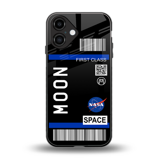 moon boarding pass back phone cover | glass case for iphone 16