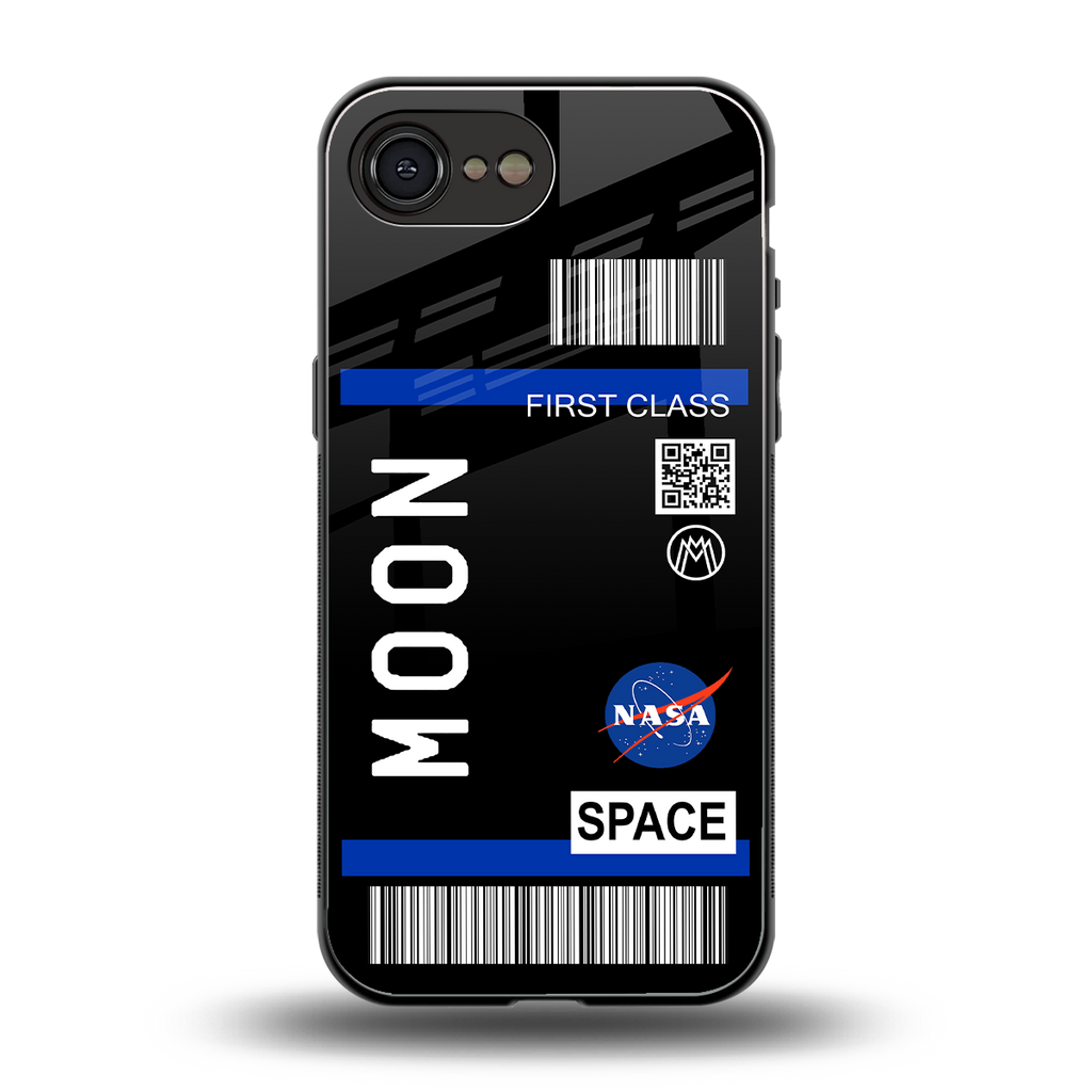 moon boarding pass back phone cover | glass case for iphone 16e