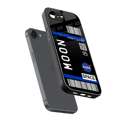 moon boarding pass back phone cover | glass case for iphone 16e