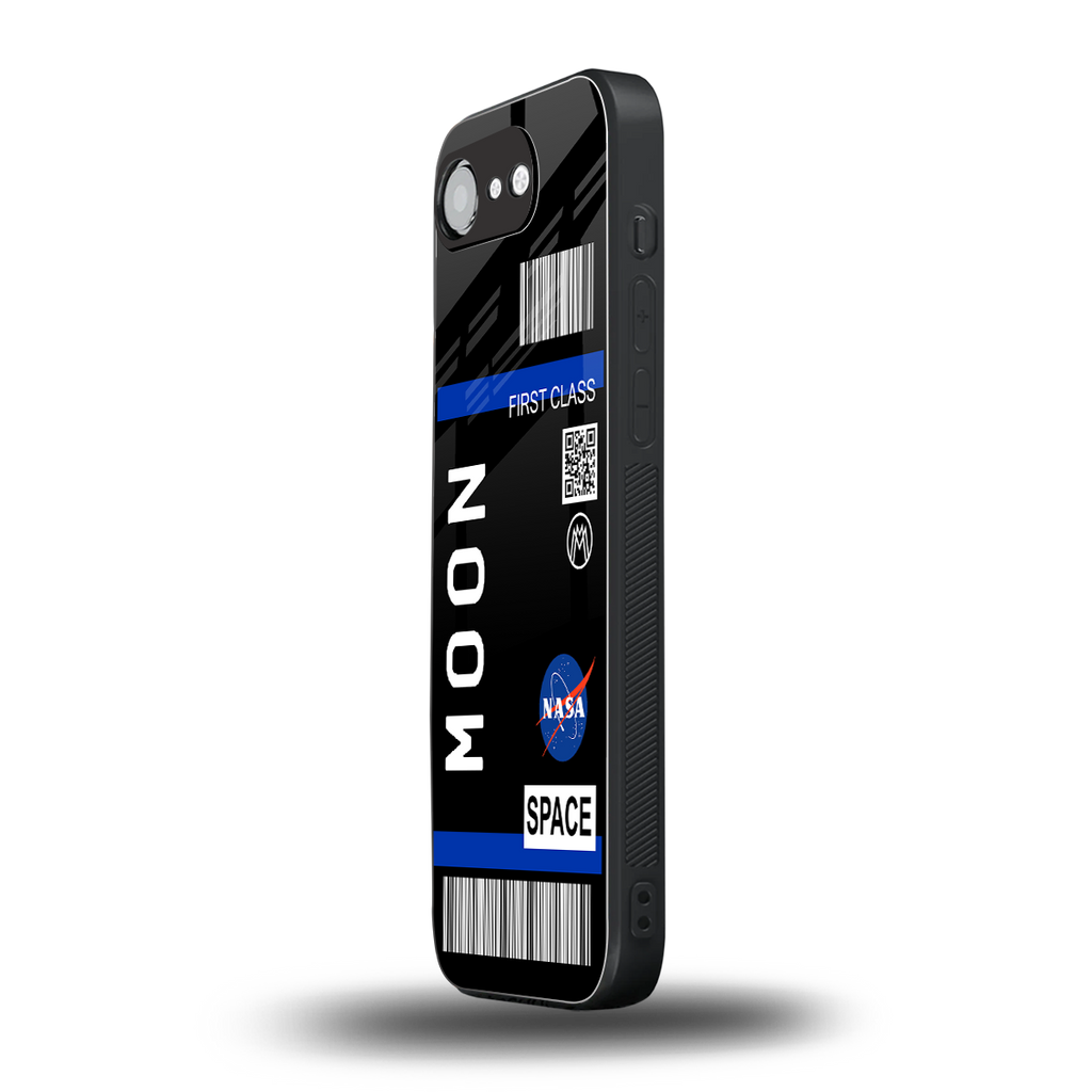 moon boarding pass back phone cover | glass case for iphone 16e