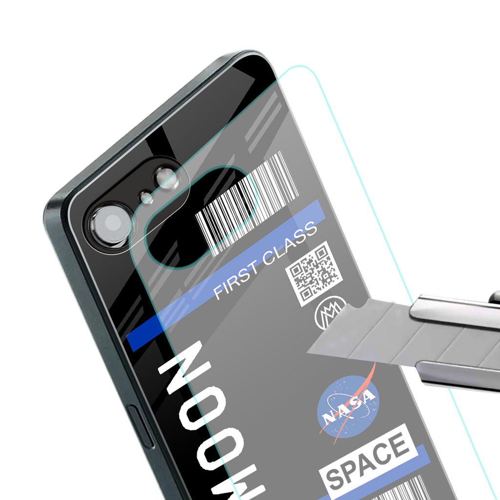 moon boarding pass back phone cover | glass case for iphone 16e